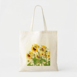 Bolsa Tote cor d'água dos campos de girassol amarelo
