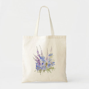 Bolsa Tote cor d'água e tinta azul do arranjo da flor nigela