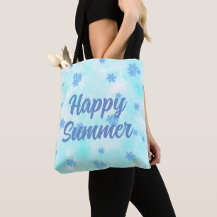 Bolsa Tote cor d'água retro azul floral personalizado