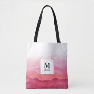 Bolsa Tote Cor d'água rosa Onda Monograma Toque Bag
