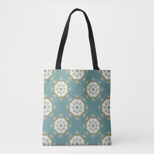 Bolsa Tote Cor damasco com elementos abstratos (Frente)