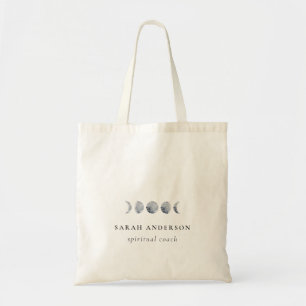 Bolsa Tote Cor de Água da Lua Celestial Lunar de Cinza Simple