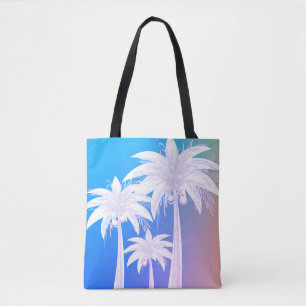 Bolsa Tote Cor de Água da Palma Moderna Cor de Cor Azul Cor-d