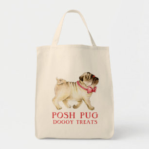 Bolsa Tote Cor-de-água do cão cachorrinho chocante e arco