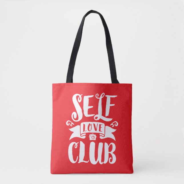 Bolsa Tote Cor de Fundo Personalizada do Self Love Club (Frente)