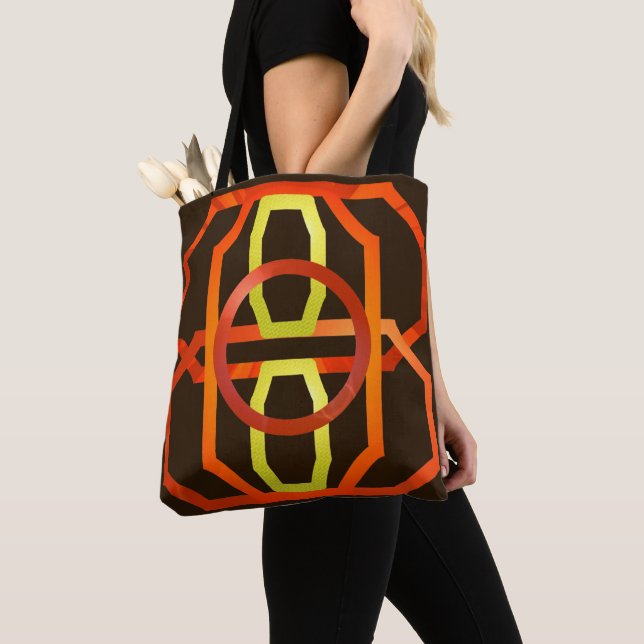 Bolsa Tote Cor de laranja retrô na década de 70 (Close Up)