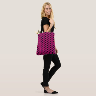 Bolsa Tote Cor-de-padrão rosa e preto
