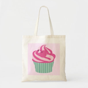 Bolsa Tote Cor-de-rosa-branca Pastel-rosa-Cupcake