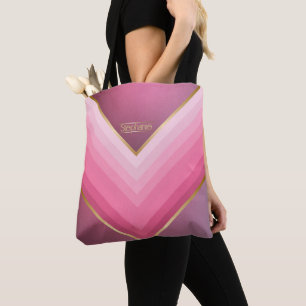 Bolsa Tote Cor-de-rosa-chic retrorreflectora e Dourada person