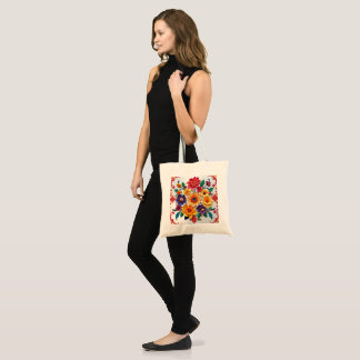 Bolsa Tote Cor-de-rosa com energia, vermelho e branco 5D com
