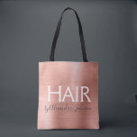 Bolsa Tote Cor-de-rosa-pincelado - Stylist - Cabelo de folhas<br><div class="desc">Cor-de-rosa - Rosa Gold Foil Hair Stylist - O salmão fornece um saco de promocional para shampoo,  tesoura ou clipes. O nome do contato profissional e a profissão podem ser alterados para serem usados em qualquer tipo de negócio. Entre em contato com o designer para obter itens adicionais correspondentes.</div>