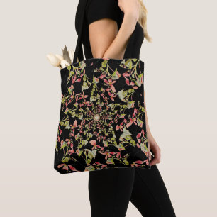 Bolsa Tote Cor-de-rosa preto verde macio Begonia - Arte fract