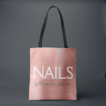 Bolsa Tote Cor-de-rosa - Rosa - Unhas de folhas douradas - Sa<br><div class="desc">Cor-de-rosa-claro - As unhas Rosa Gold Foil Fingernails fornecem saco de promocional para esmalte das unhas por ter suas unhas feitas. O nome do contato profissional e a profissão podem ser alterados para serem usados em qualquer tipo de negócio. Entre em contato com o designer para obter itens adicionais correspondentes....</div>