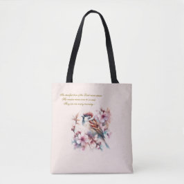 Bolsa Tote Cor-de-rosa-rosa Verso da Bíblia Sparrow personali