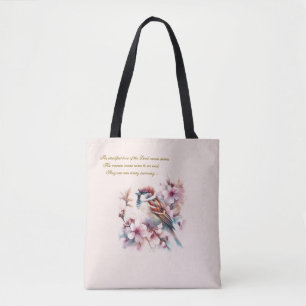 Bolsa Tote Cor-de-rosa-rosa Verso da Bíblia Sparrow personali