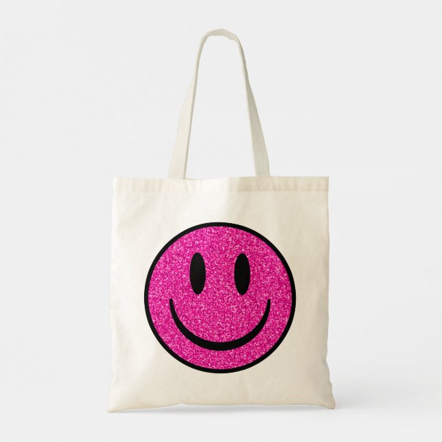 Bolsa Tote Cor-de-rosa - Sorriso brilhante (Verso)