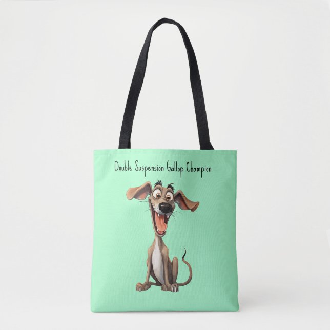 Bolsa Tote Cor e texto personalizados, 🐶 bippete 🤪 louco (Frente)
