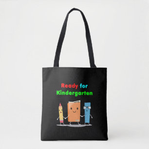 Bolsa Tote Cor Escura do Livro Escolar do Jardim Infantil