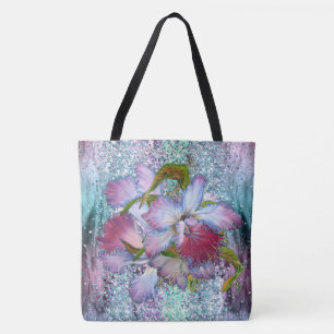 Bolsa Tote Cor Floral Orquídea Rosa Púrpura