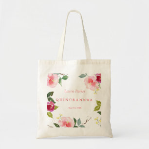 Bolsa Tote Cor Floral Rosa de Água Quinceanera Toa Bag