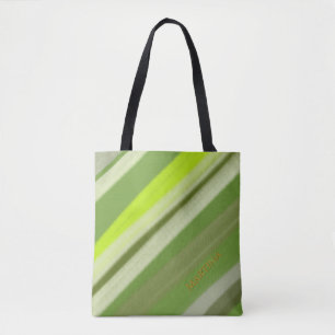 Bolsa Tote Cor Nome Personalizado Listras Verde Lima Colorido