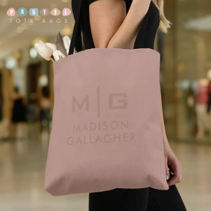 Bolsa Tote Cor Pasta de Luz Suave Sólida Terracota Cor Rosa V
