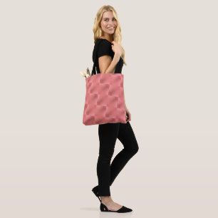 Bolsa Tote cor rosa pastel de padrão