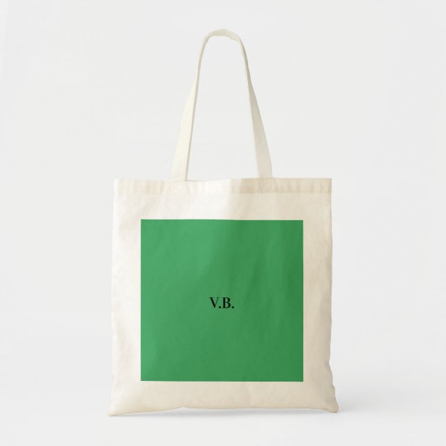 Bolsa Tote Cor simples sólida adicionar texto nome monograma (Frente)