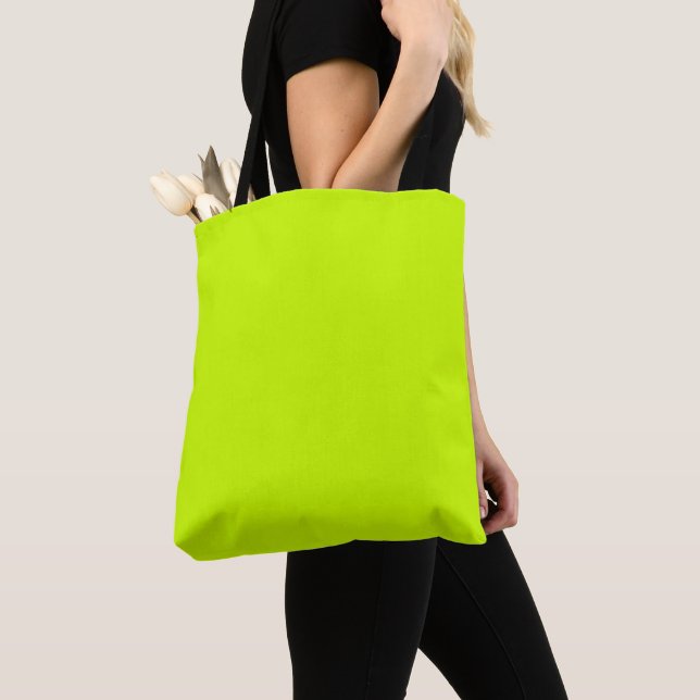 Bolsa Tote Cor Sólida Amarela Limão Neon | Clássico | Elegant (Close Up)