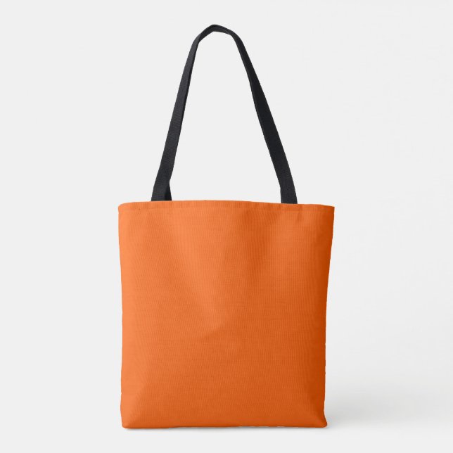 Bolsa Tote Cor Sólida Laranja Verdadeira Brilhante (Verso)