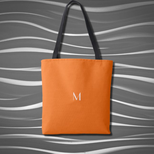 Bolsa Tote cor sólida neon-laranja - adicionar monograma (Criador carregado)