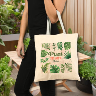 Bolsa Tote Cor Verde Rosa Moderna Deixa A Planta Mãe