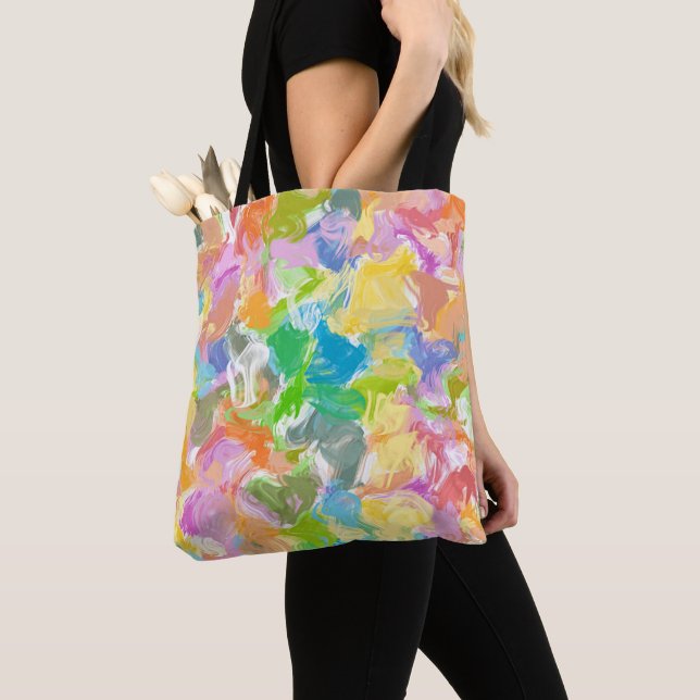 Bolsa Tote Cor Vibrante Padrão de Salpicos de Tinta de Verão (Close Up)