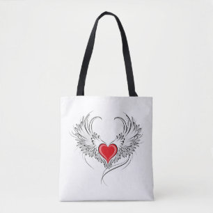 Bolsa Tote Coração Anjo Vermelho com asas
