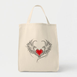 Bolsa Tote Coração Anjo Vermelho com asas
