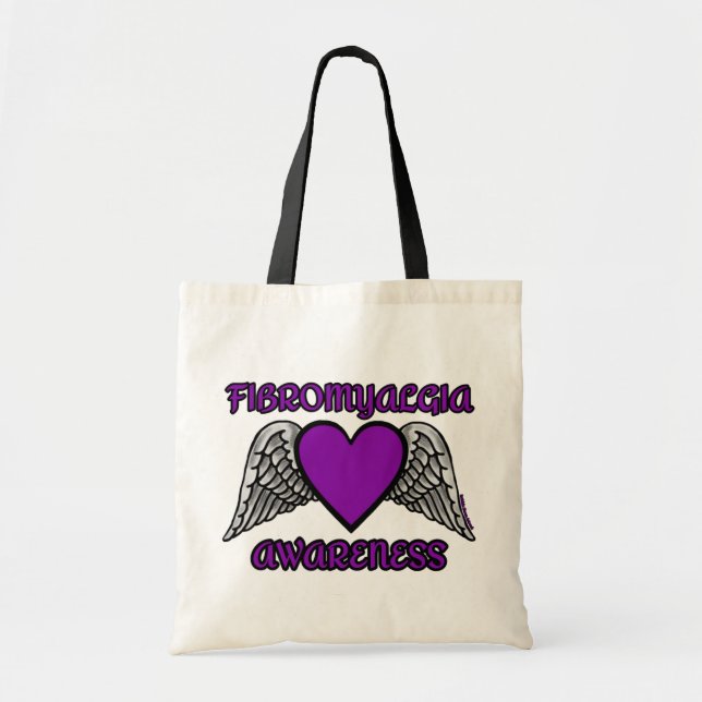 Bolsa Tote Coração/Asas...Fibro Tote Bag (Frente)