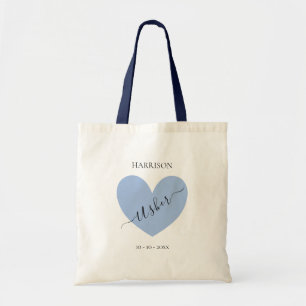 Bolsa Tote Coração Azul de Usher Personalizado