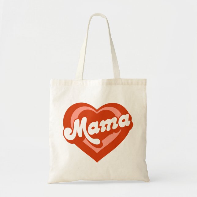 Bolsa Tote Coração Bonita Mama Mini Filha Mãe (Frente)