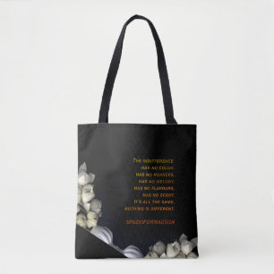 Bolsa Tote "Coração branco a preto da lua" e indiferença