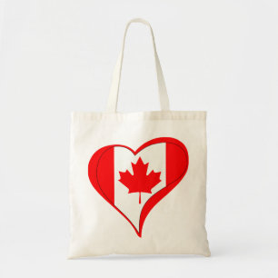 Bolsa Tote Coração canadense da bandeira
