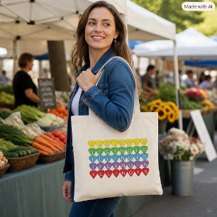 Bolsa Tote Coração Colorido Amor Illinois