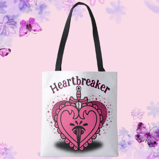 Bolsa Tote Coração Cor-de-Rosa Personalizada