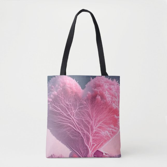 Bolsa Tote Coração Crimson do inverno (Frente)