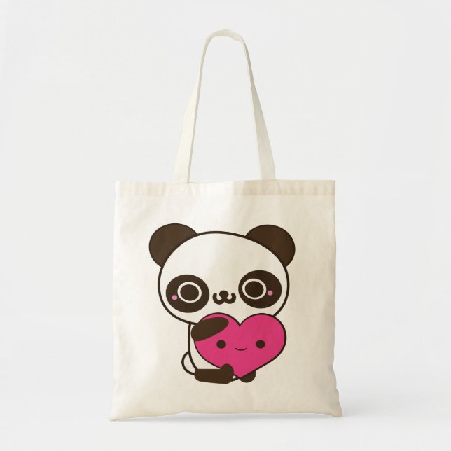 Bolsa Tote Coração da panda (Frente)