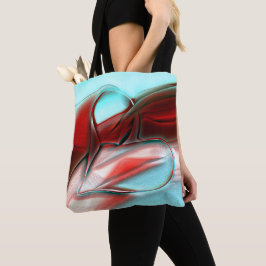 Bolsa Tote Coração das linhas de cristal sobre a textura aren