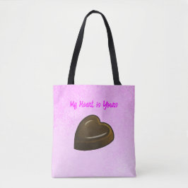 Bolsa Tote Coração de Chocolate do Dia dos Namorados