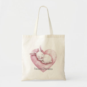 Bolsa Tote Coração de Coelho Rosa Doce Travesseiro