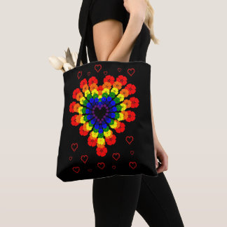 Bolsa Tote Coração de flor linda