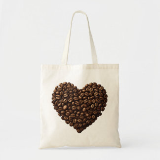 Bolsa Tote Coração de Grãos de Café