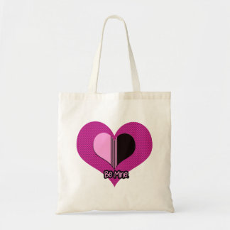 Bolsa Tote Coração de São Valentim Rosa e Preto Seja Meu